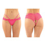 Fantasy Lingerie Posey Strappy Lace & Microfiber Crotchless Panty 6 - Pack Pink S/M - Royal Sins