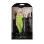 Fantasy Lingerie Sheer Cosmic Love Strappy Geometric Gartered Bodystocking Neon Green O/S - Royal Sins