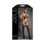 Fantasy Lingerie Sheer Declaration Crotchless Strappy Lace Knit Teddy Bodystocking O/S - Royal Sins