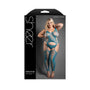 Fantasy Lingerie Sheer Everlasting Reversible Footless Floral Knit Bodystocking & G - String Panty Queen Size - Royal Sins