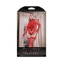 Fantasy Lingerie Sheer Infatuation Open Back Longsleeve Teddy Bodystocking Red Queen Size - Royal Sins