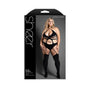 Fantasy Lingerie Sheer Mind Games Crotchless Cut - Out Teddy Bodystocking Queen Size - Royal Sins
