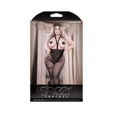 Fantasy Lingerie Sheer Truth Or Dare Suspender Stockings & Pasties Set Black Queen - Royal Sins
