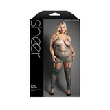 Fantasy Lingerie Sheer Wild Heart Footless Crocodile Knit Bodystocking Dress Queen Size - Royal Sins