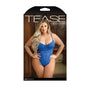 Fantasy Lingerie Tease Abby Bodysuit With Thong - Cut Back Closure Cobalt Blue XL/2XL - Royal Sins