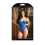 Fantasy Lingerie Tease Abby Bodysuit With Thong - Cut Back Cobalt Blue S/M - Royal Sins