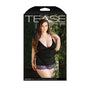 Fantasy Lingerie Tease Adrienne Side - Cinched Microfiber Chemise & G - String Black 3XL/4XL - Royal Sins