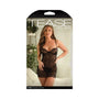 Fantasy Lingerie Tease Paige Lace Chemise & G - String Panty Black M/L - Royal Sins