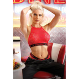 Fantasy Lingerie Vibes Extra Spicy Lace Halter Top & Cheeky Panty Red S/M - Royal Sins