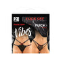 Fantasy Lingerie Vibes Fuck Off Buddy Pack 2 - piece Cutout Lace Panty & Caged Thong Black S/M - Royal Sins