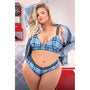 Fantasy Lingerie Vibes No Fucks Given Bralette & Cheeky Panty Blue Queen Size - Royal Sins
