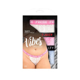 Fantasy Lingerie Vibes Tasty Vibes Pack 3 - Piece Lace Thong Panty Set Blue/Pink/White Queen Size - Royal Sins