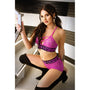 Fantasy Lingerie Vibes Thicc Lace Bralette With Criss - Cross Neckline & Booty Short Hot Pink M/L - Royal Sins