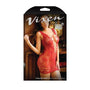 Fantasy Lingerie Vixen Cross My Heart Lace Dress With Criss - Cross Detail Burnt Red O/S - Royal Sins