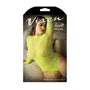 Fantasy Lingerie Vixen Electric Love Long Sleeve Lace Bodysuit Neon Yellow Queen Size - Royal Sins