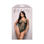 Fantasy Lingerie Vixen Enemies To Lovers Seamless Lace Teddy Green Queen Size - Royal Sins