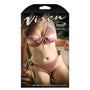 Fantasy Lingerie Vixen Girl Like You Satin Tie Front Top & Side Tie Panty Light Pink Queen Size - Royal Sins