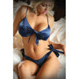 Fantasy Lingerie Vixen Girl U Want Satin Tie - Front Top & Matching Side - Tie Panty Navy L/XL - Royal Sins