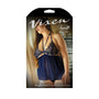Fantasy Lingerie Vixen Naughty & Navy Caged Babydoll & Panty Navy L/XL - Royal Sins