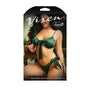 Fantasy Lingerie Vixen Only Girl For You Satin Tie - Front Top & Side - Tie Panty Emerald L/XL - Royal Sins
