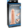 Fantasy X - tensions 8 in. Silicone Hollow Extension With Adjustable Straps Beige - Royal Sins