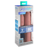Fantasy X - tensions Elite 9 in. Silicone Mega Extension Sleeve 3 in. Vibrating Beige - Royal Sins