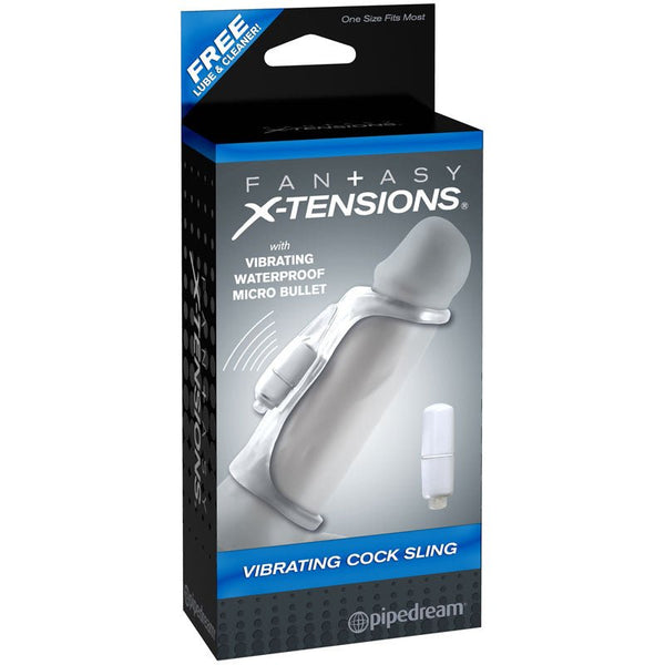 Fantasy X - tensions Vibrating Cock Sling Clear - Royal Sins