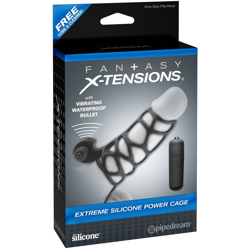 Fantasy X - tensions Vibrating Extreme Silicone Power Cage Black - Royal Sins