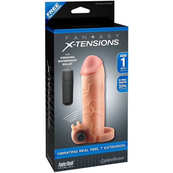 Fantasy X - tensions Vibrating Real Feel 1 in. Extension With Ball Strap Beige - Royal Sins