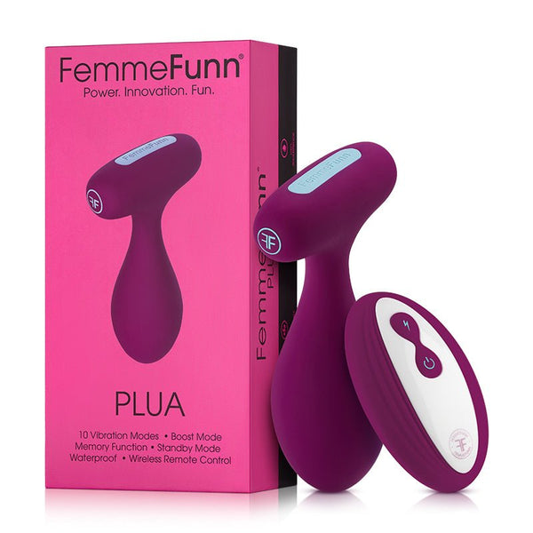 FemmeFunn Plua Rechargeable Remote - Controlled Silicone Vibrating Anal Plug Dark Fuchsia - Royal Sins