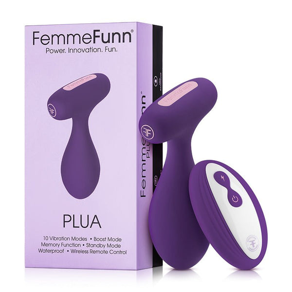 FemmeFunn Plua Rechargeable Remote - Controlled Silicone Vibrating Anal Plug Dark Purple - Royal Sins