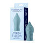 FemmeFunn Versa T Sleeve Textured Silicone Tongue - Shaped Bullet Sheath Light Blue - Royal Sins