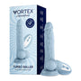 FemmeFunn Vortex Turbo Baller 2.0 8.25 in. Vibrating Rotating Dildo Light Blue - Royal Sins
