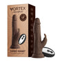 FemmeFunn Vortex Turbo Rabbit 2.0 8 in. Dual Stimulation Vibrating Dildo Brown - Royal Sins
