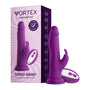 FemmeFunn Vortex Turbo Rabbit 2.0 8 in. Dual Stimulation Vibrating Dildo Purple - Royal Sins