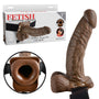 Fetish Fantasy Series 7 in. Hollow Strap - On with Balls Brown/Black - Royal Sins