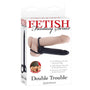 Fetish Fantasy Series Double Trouble Dual Cockring Strap - On With 5.5 in. Dildo Black - Royal Sins