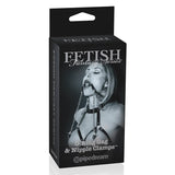 Fetish Fantasy Series Limited Edition Adjustable O - Ring Gag & Nipple Clamps Black/Silver - Royal Sins