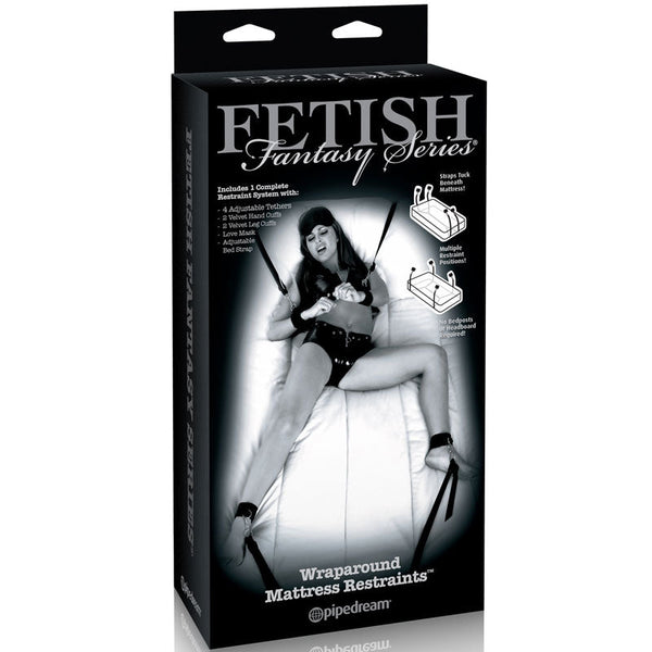 Fetish Fantasy Series Limited Edition Wraparound Mattress Restraints Kit Black - Royal Sins
