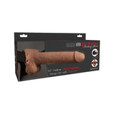 Fetish Fantasy Series Vibrating 10 in. Hollow Strap - On With Balls Tan/Black - Royal Sins