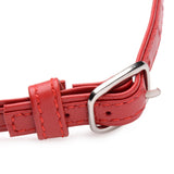 Fiery Pet Leather Choker with Silver Ring - Royal Sins