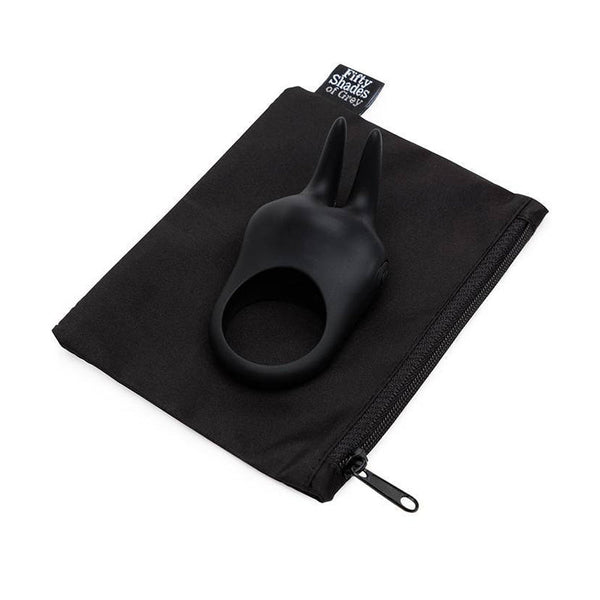 Fifty Shades of Grey Sensation Rechargeable Silicone Vibrating Rabbit Love Ring Black - Royal Sins