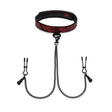Fifty Shades of Grey Sweet Anticipation Reversible Collar, Nipple Clamps Red/Black - Royal Sins
