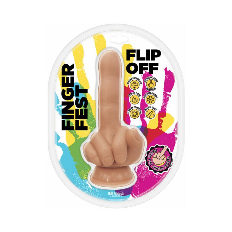 Finger Fest Flip Off Dildo Beige - Royal Sins