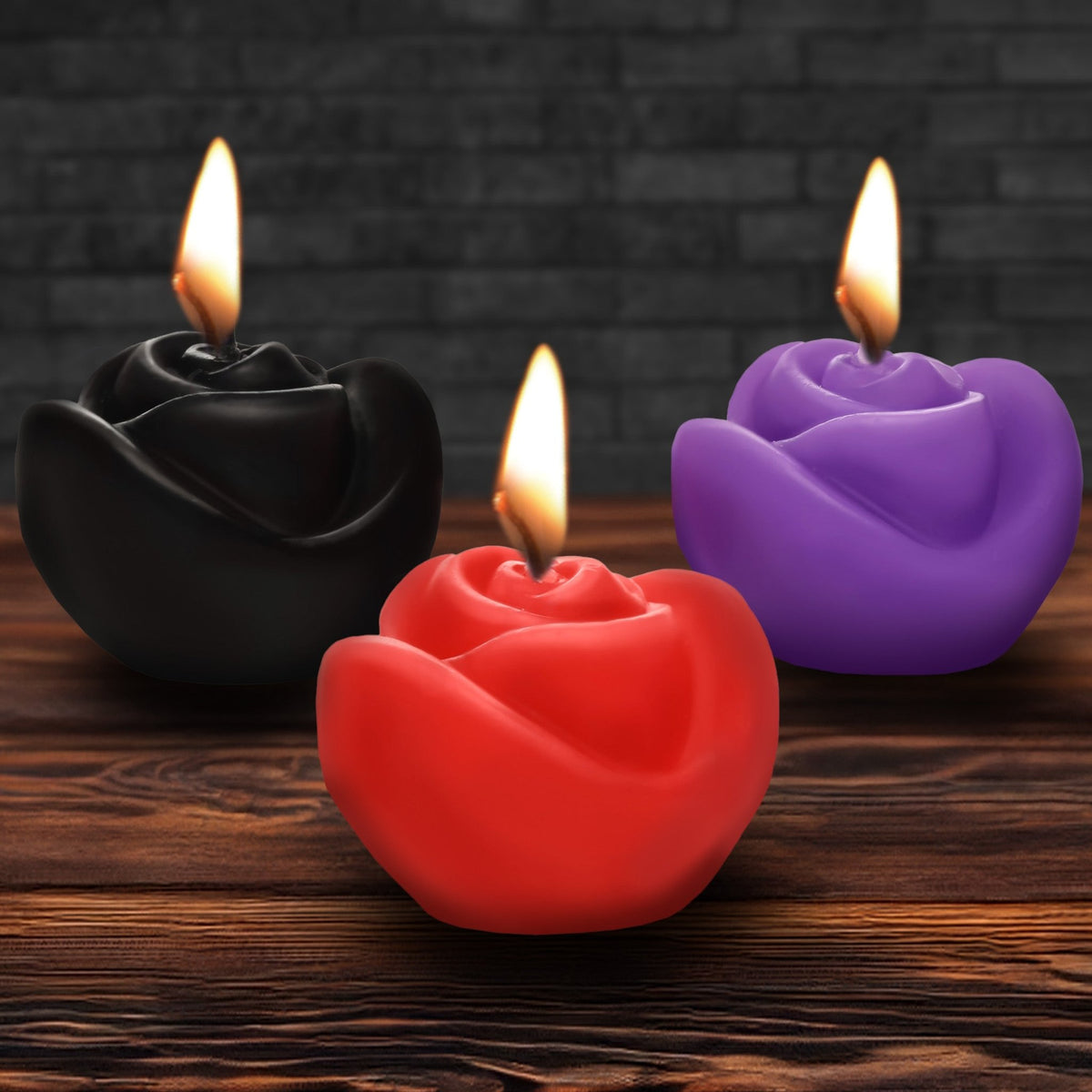 Fire Garden 3pc Rose Candle Set - Royal Sins