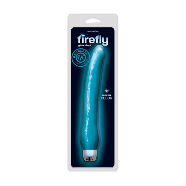 Firefly Glow Stick 11 in. Vibrating Dildo Blue - Royal Sins