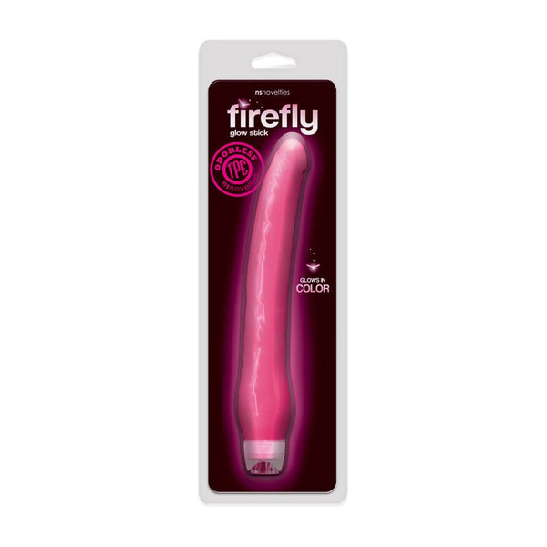 Firefly Glow Stick 11 in. Vibrating Dildo Pink - Royal Sins