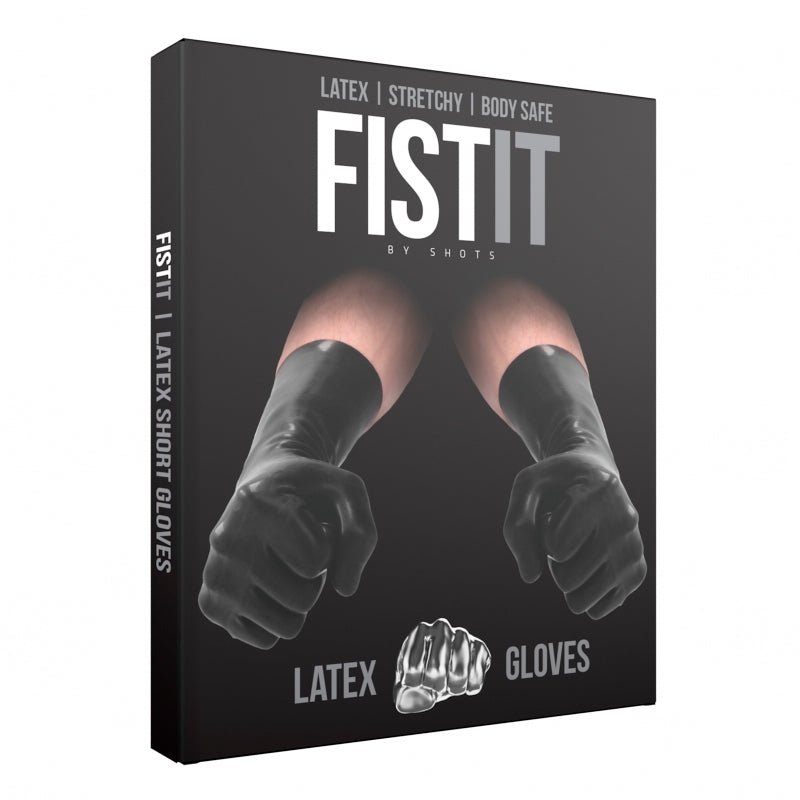 Fist It Latex Short Gloves Black - Royal Sins