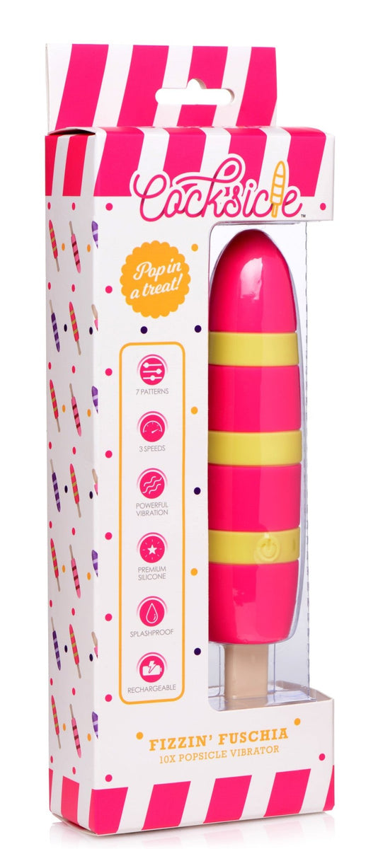 Fizzin 10X Popsicle Silicone Rechargeable Vibrator - Royal Sins