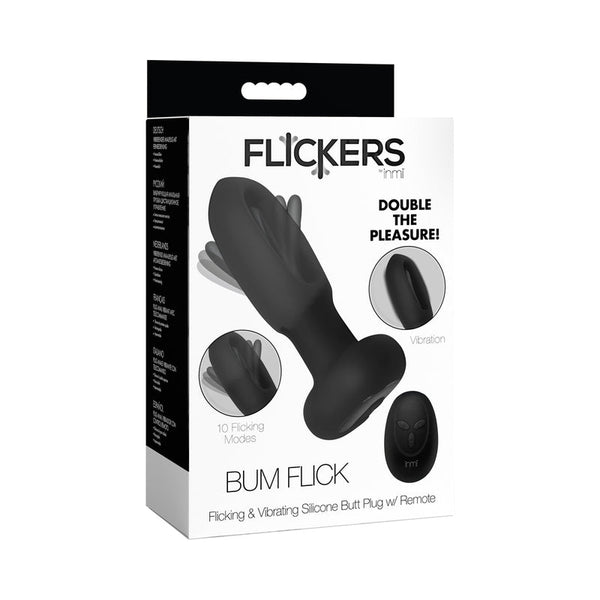 Flickers Bum Flick Flicking & Vibrating Silicone Butt Plug with Remote - Royal Sins